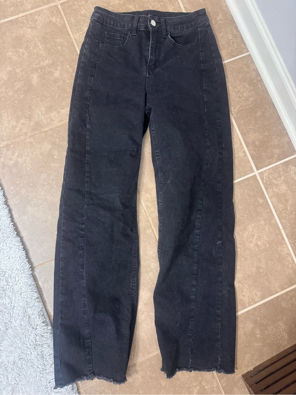 Amazon Women Jeans High Rise Black Straight Leg